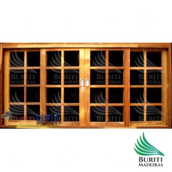 Vitro de Correr Reto cx 10 Itauba Quadriculado